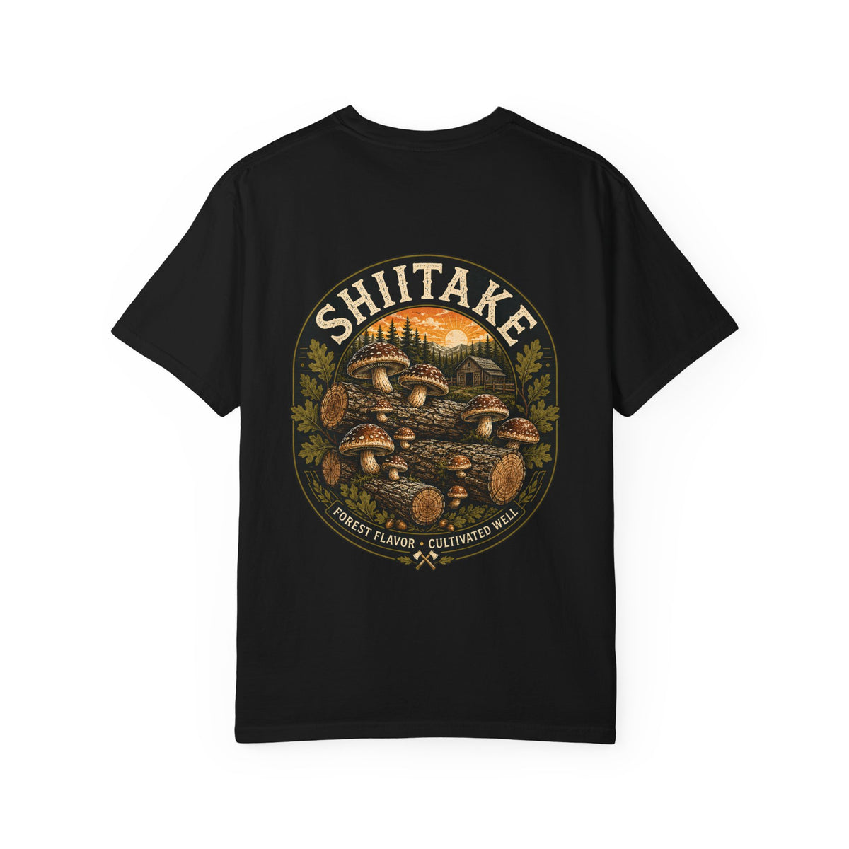 Shiitake Forest Flavor Mushroom T-Shirt | Mycelium Threadz Vintage Nature Tee