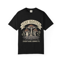 Stay Rooted Mushroom T-Shirt — Botanical Nature Graphic Tee