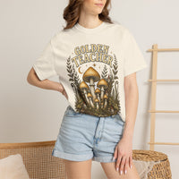 Golden Teacher Mushroom T-Shirt — Hidden Gnome Graphic Tee | Mycelium Threadz