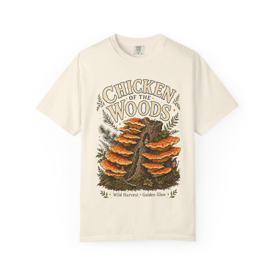 Chicken of the Woods Mushroom T-Shirt — Hidden Gnome Graphic Tee | Mycelium Threadz