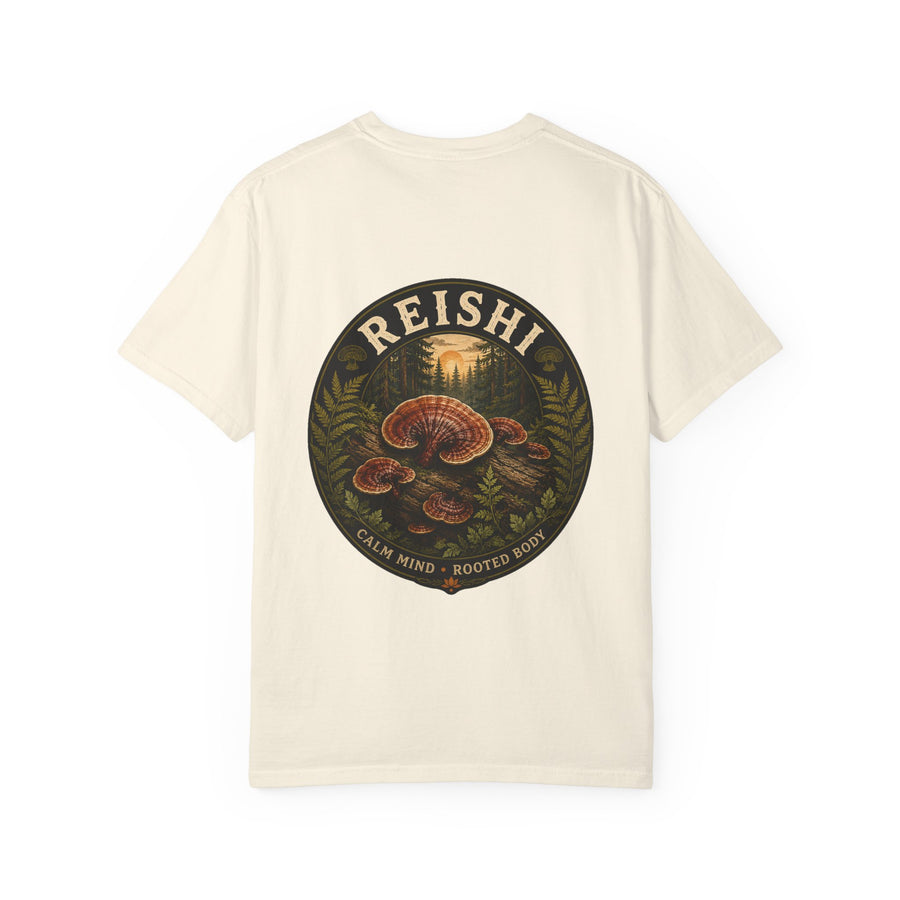 Reishi Calm Mind Rooted Body Mushroom T-Shirt | Mycelium Threadz Vintage Nature Tee