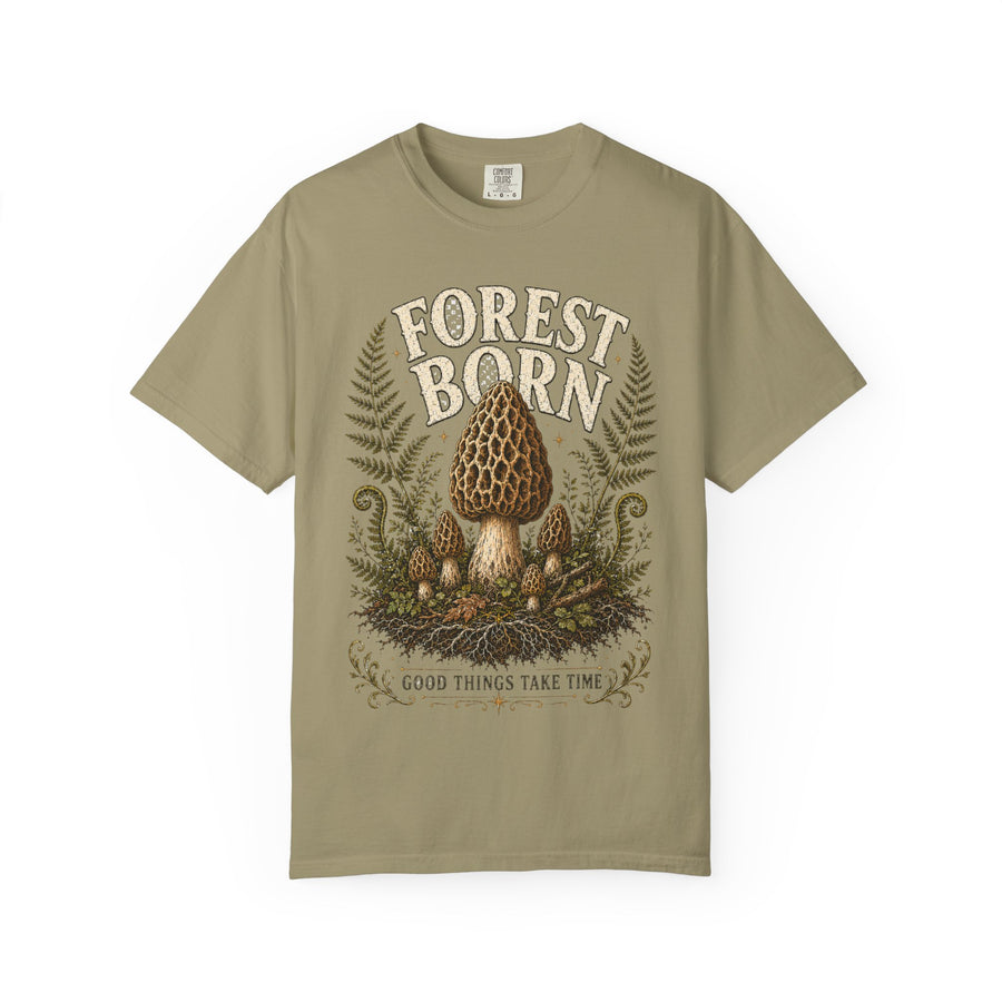 Forest Born Morel Mushroom T-Shirt | Mycelium Threadz Vintage Nature Tee