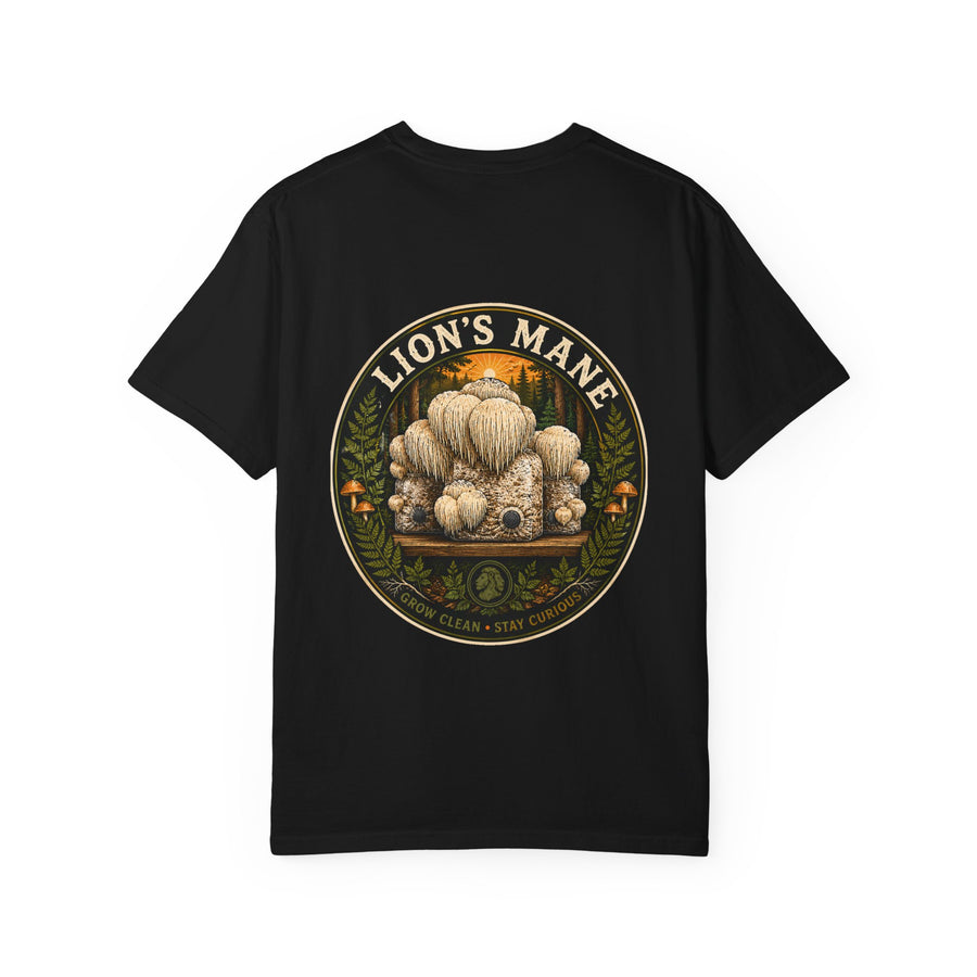 Lion's Mane Grow Clean Stay Curious Mushroom T-Shirt | Mycelium Threadz Vintage Nature Tee