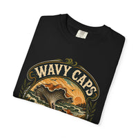 Wavy Caps Ride the Wave Mushroom T-Shirt | Mycelium Threadz Vintage Nature Tee