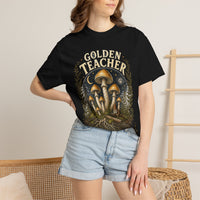 Golden Teacher Mushroom T-Shirt — Psychedelic Magic Mushroom Graphic Tee | Mycelium Threadz
