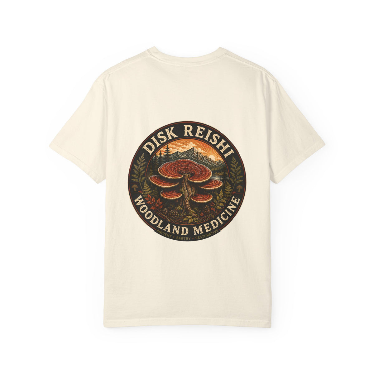 Disk Reishi Woodland Medicine Mushroom T-Shirt | Mycelium Threadz Vintage Nature Tee