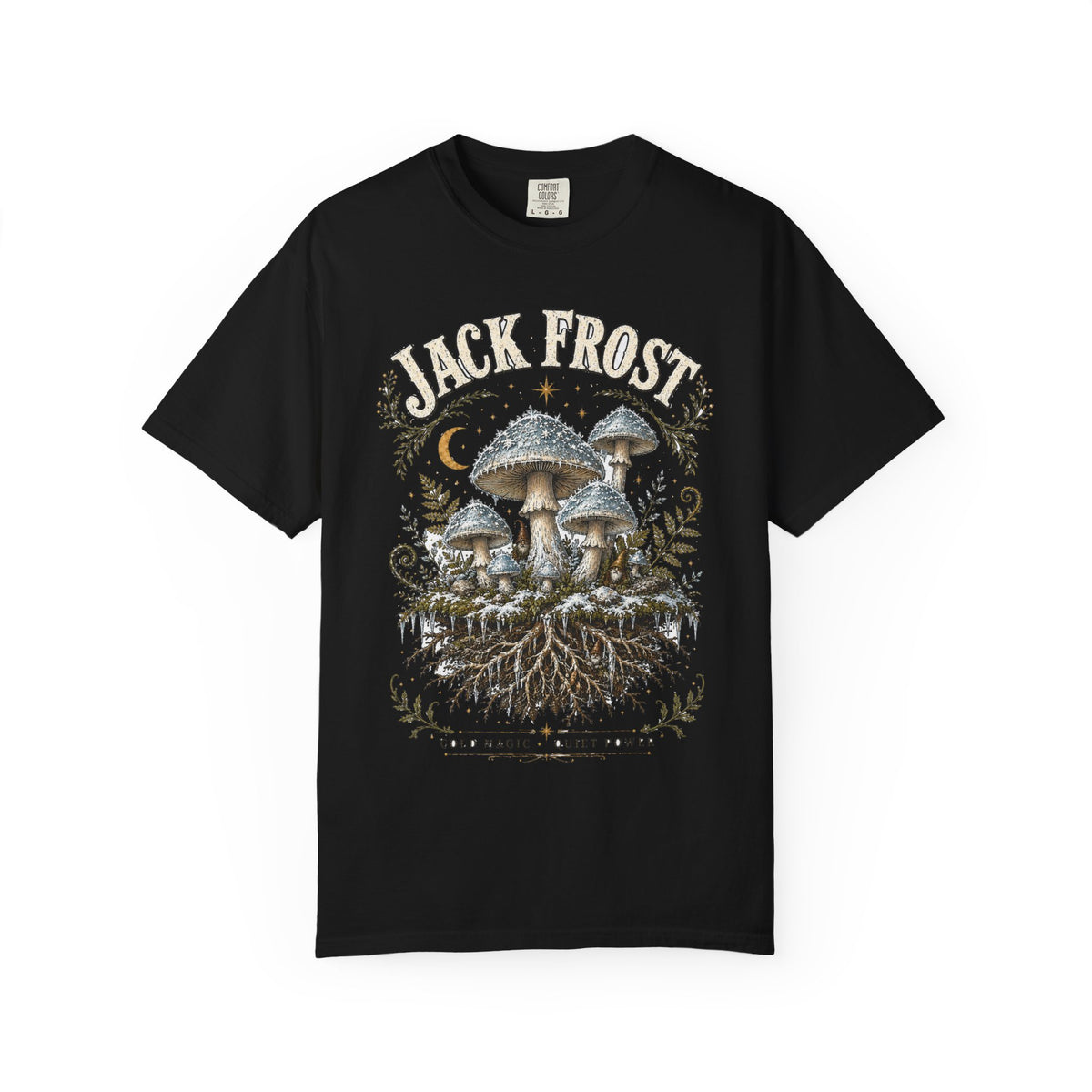 Jack Frost Rooted Mushroom T-Shirt — Hidden Gnome Graphic Tee | Mycelium Threadz