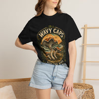 Wavy Caps Ride the Wave Mushroom T-Shirt | Mycelium Threadz Vintage Nature Tee