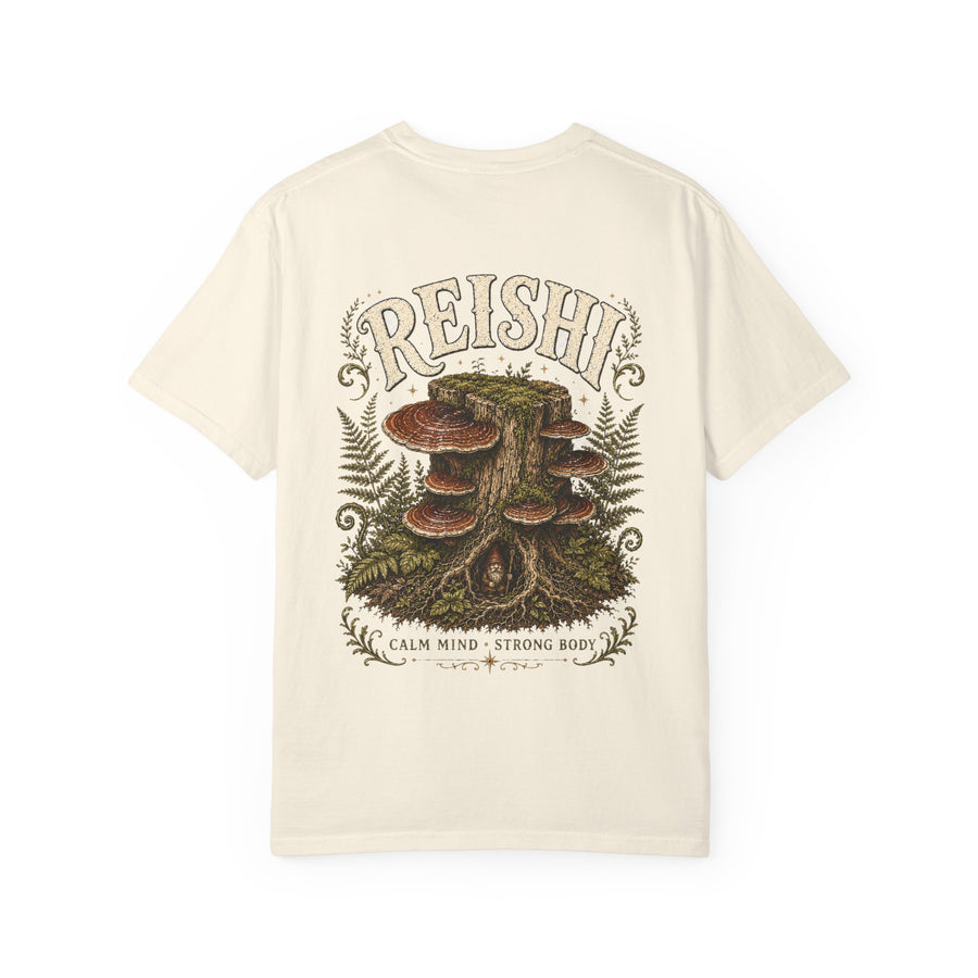 Reishi Calm Mind Strong Body Mushroom T-Shirt | Mycelium Threadz Vintage Nature Tee