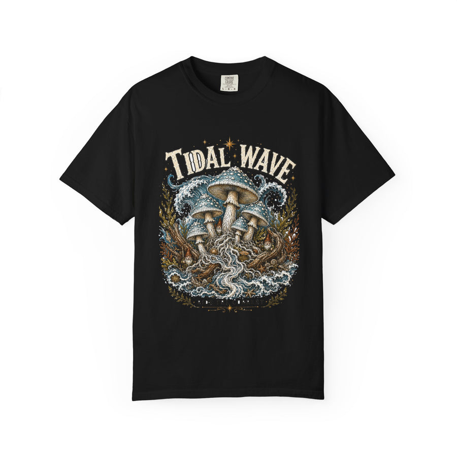 Tidal Wave Mushroom T-Shirt — Hidden Gnome Graphic Tee | Mycelium Threadz