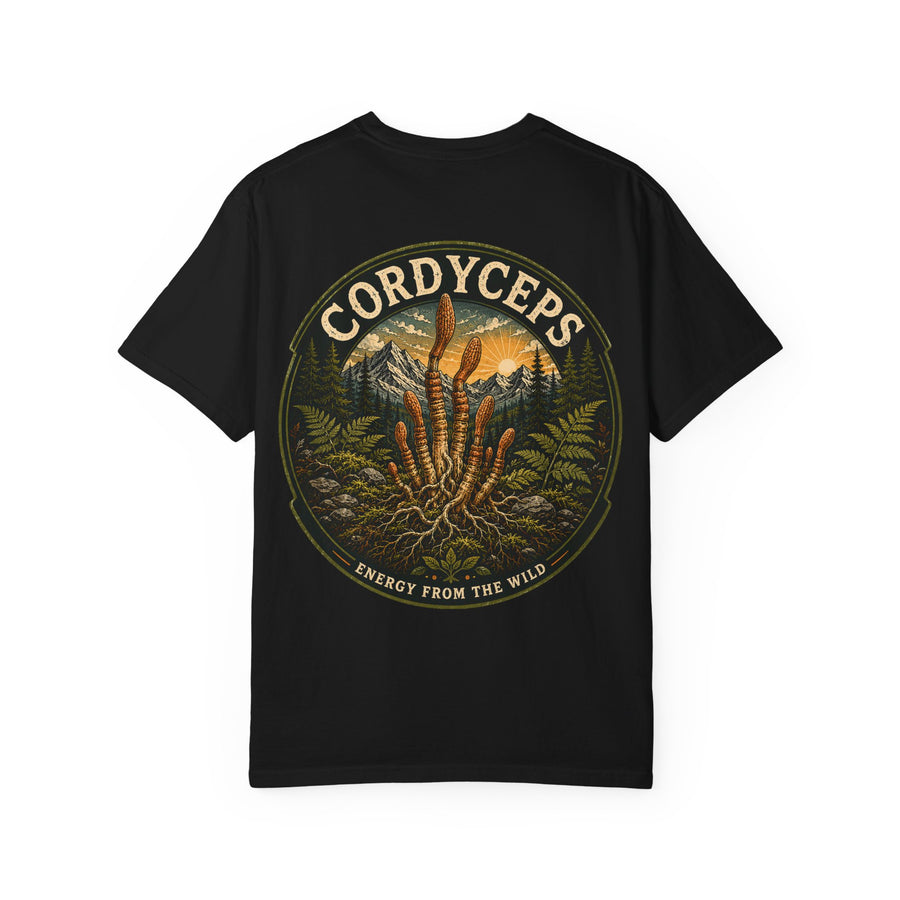Cordyceps Energy From the Wild Mushroom T-Shirt | Mycelium Threadz Vintage Nature Tee