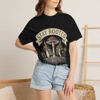 Stay Rooted Mushroom T-Shirt — Botanical Nature Graphic Tee