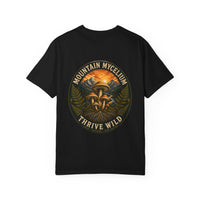 Mountain Mycelium Thrive Wild Mushroom T-Shirt | Mycelium Threadz Vintage Nature Tee
