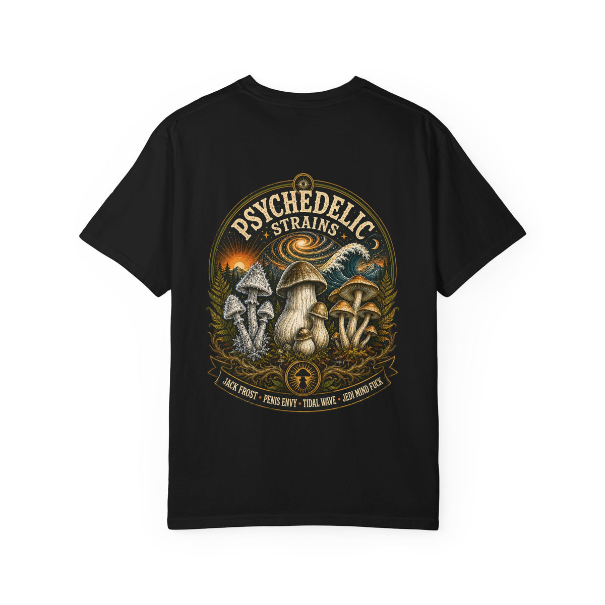 Psychedelic Strains Collection Mushroom T-Shirt | Mycelium Threadz Vintage Nature Tee