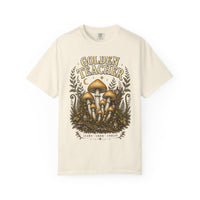 Golden Teacher Mushroom T-Shirt — Hidden Gnome Graphic Tee | Mycelium Threadz