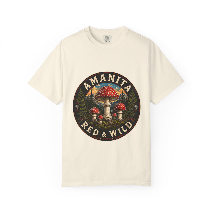 Amanita Red & Wild Mushroom T-Shirt | Mycelium Threadz Vintage Nature Tee