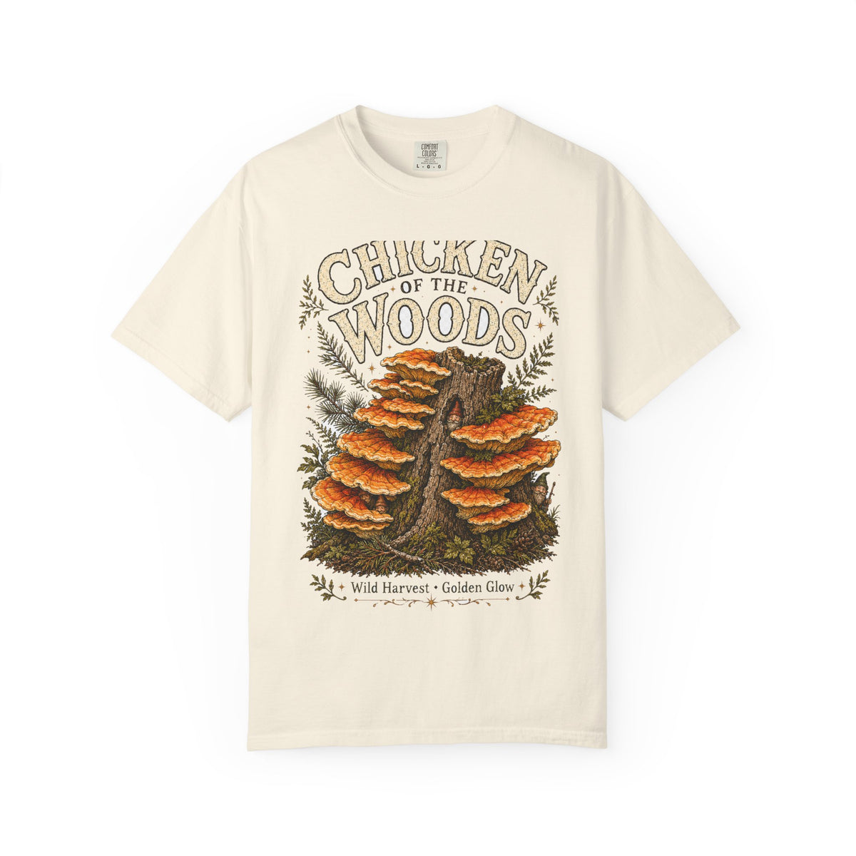Chicken of the Woods Mushroom T-Shirt — Hidden Gnome Graphic Tee | Mycelium Threadz