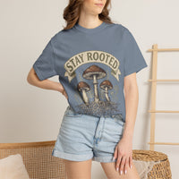 Stay Rooted Mushroom T-Shirt — Botanical Nature Graphic Tee