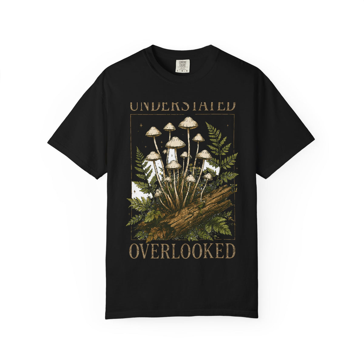 Understated Overlooked Mushroom T-Shirt — Botanical Fern Tee | Mycelium Threadz