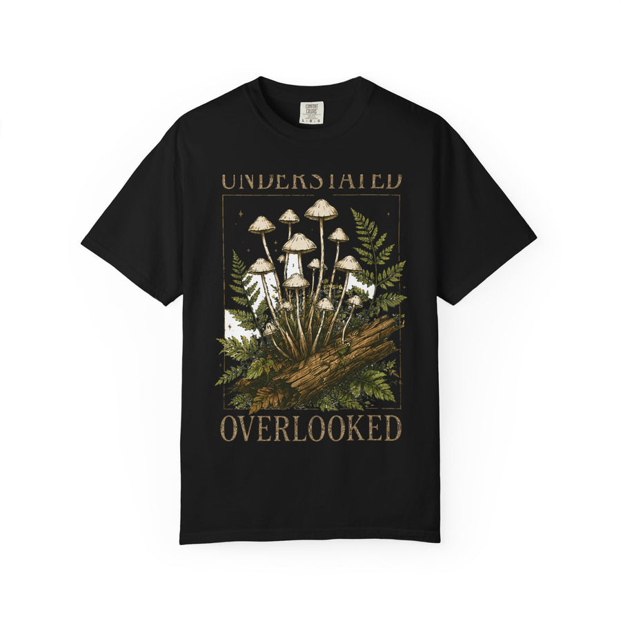 Understated Overlooked Mushroom T-Shirt — Botanical Fern Tee | Mycelium Threadz