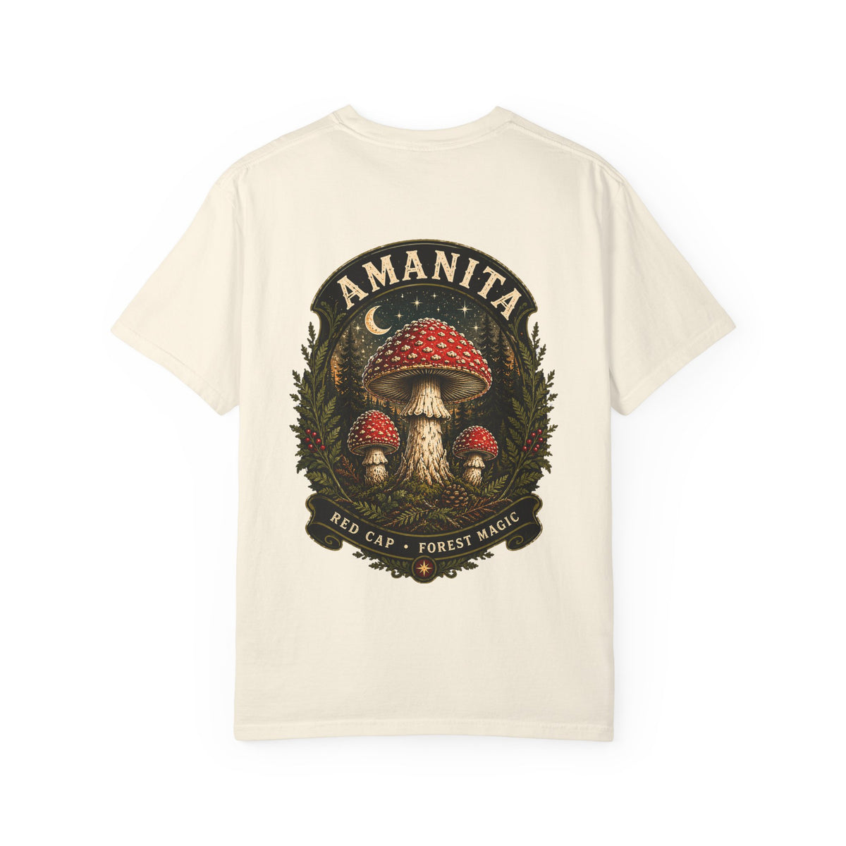 Amanita Muscaria Forest Magic Mushroom T-Shirt | Mycelium Threadz Vintage Nature Tee