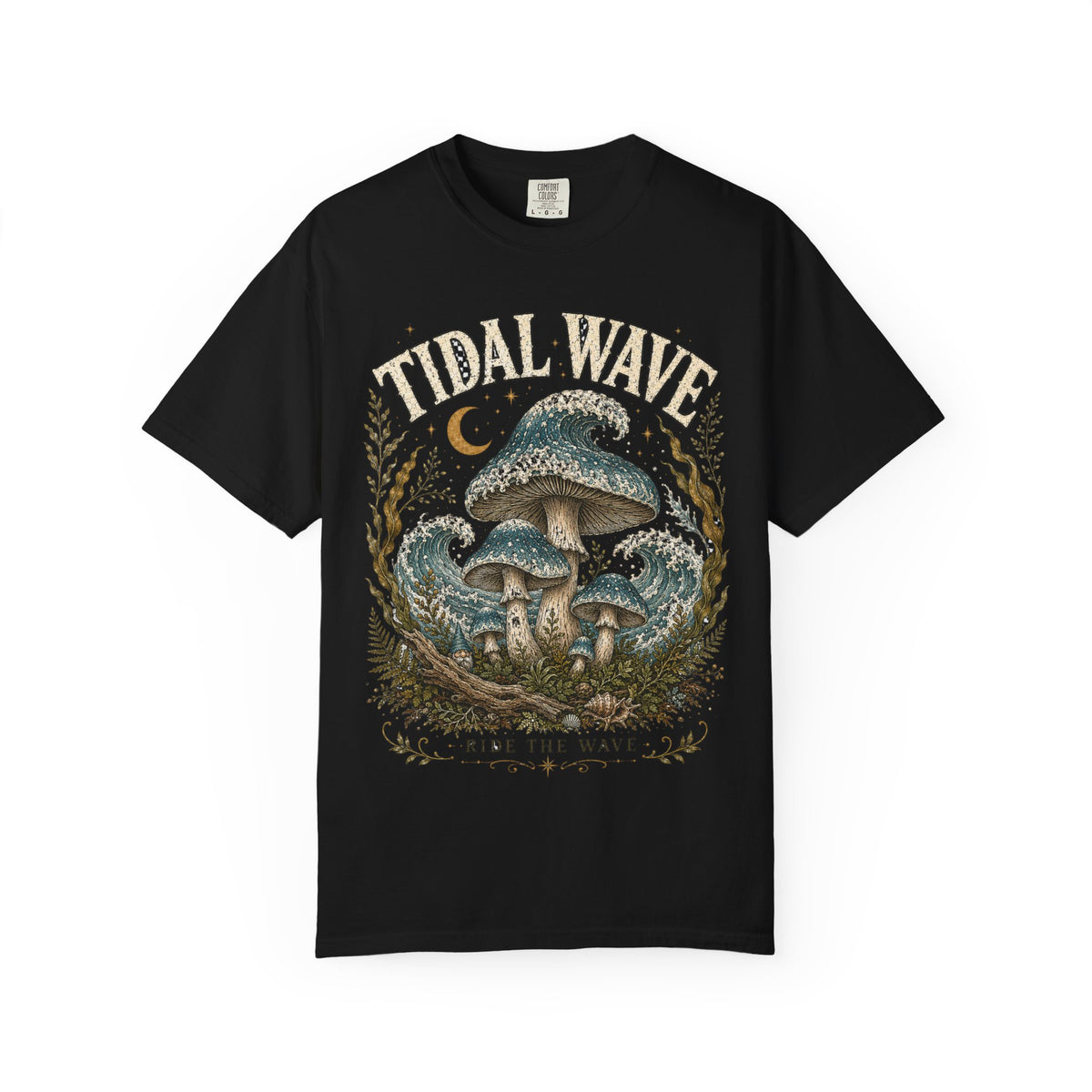 Tidal Wave Mushroom T-Shirt — Psychedelic Wave Graphic Tee | Mycelium Threadz