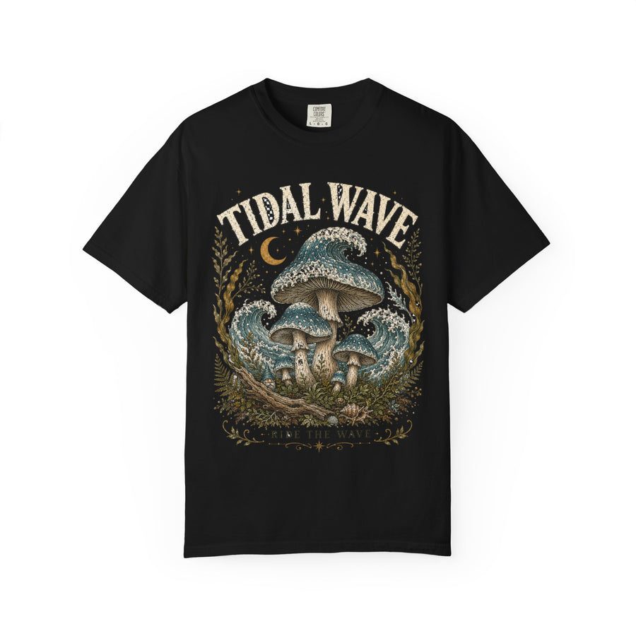 Tidal Wave Mushroom T-Shirt — Psychedelic Wave Graphic Tee | Mycelium Threadz