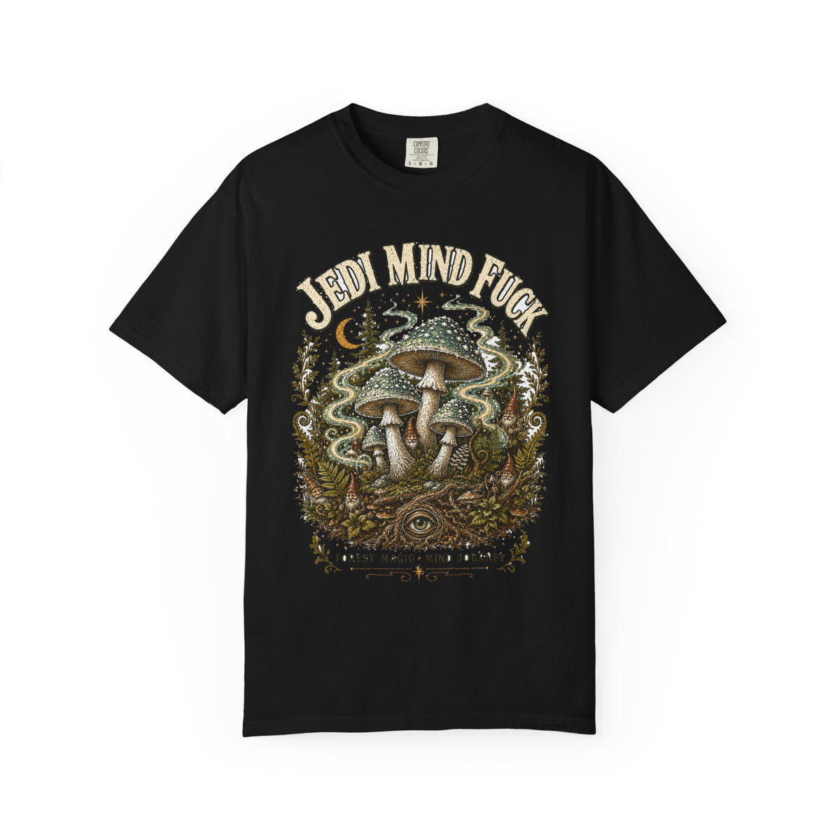 Jedi Mind Mushroom T-Shirt — Hidden Gnome Graphic Tee | Mycelium Threadz