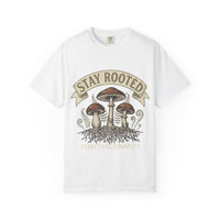 Stay Rooted Mushroom T-Shirt — Botanical Nature Graphic Tee